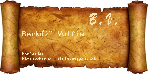 Berkó Vulfia névjegykártya